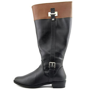 Karen Scott Womens Deliee 2 Faux Leather Riding Boots Black 7 Medium (B,M)